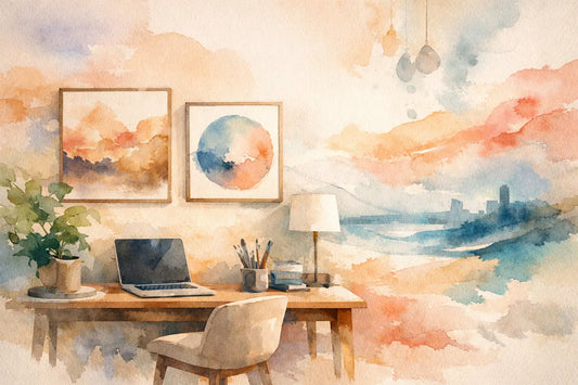Decoração de escritório com arte que funciona